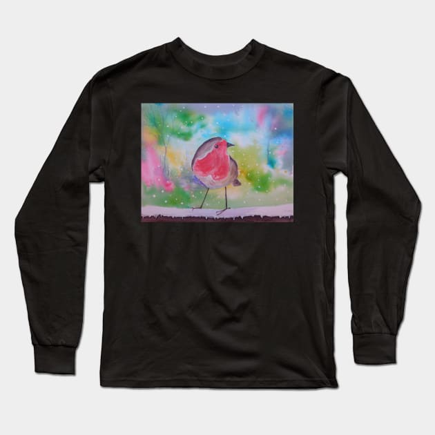 Robin Redbreast Long Sleeve T-Shirt by FrancesArt